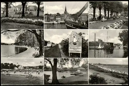 Neustadt (Holstein) Mehrbildkarte der Stadt der Europäischen Trachtenwoche 1950