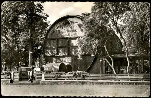 Ansichtskarte Bad Dürkheim Naturweinschenke Dürkheimer Fass 1955