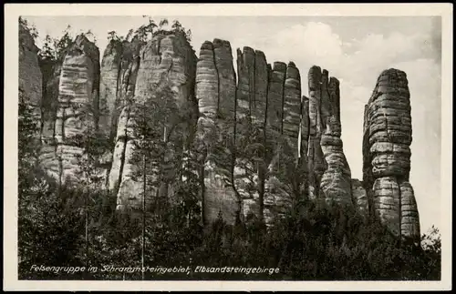 Bad Schandau Felsengruppe im Schrammstein-Gebiet, Elbsandsteingebirge 1940