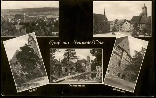 Ansichtskarte Neustadt (Orla) DDR Mehrbildkarte mit 5 Ortsansichten 1967