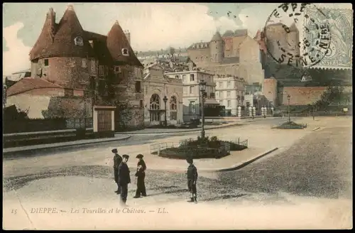 CPA Dieppe Les Tourelles et le Château (Schloss) 1906