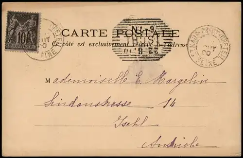 CPA Paris QUAND-MÊME PLACE DU CARROUSEL 1900  nach ISCHL (mit Ankunftsstempel)