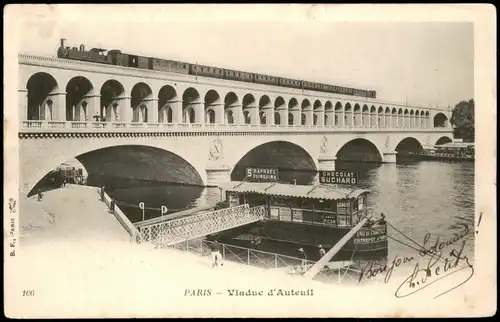 CPA Paris Viaduc d'Auteuil, Eisenbahn-Brücke 1903