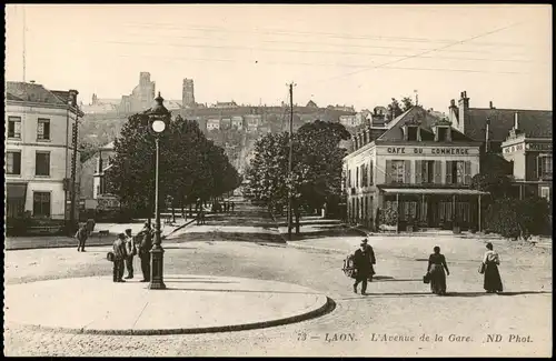 CPA Laon Avenue de la Gare; Straße zum Bahnhof 1910