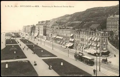 CPA Boulogne-sur-Mer Boulevard Sainte-Beuve - Straßenbahn 1910