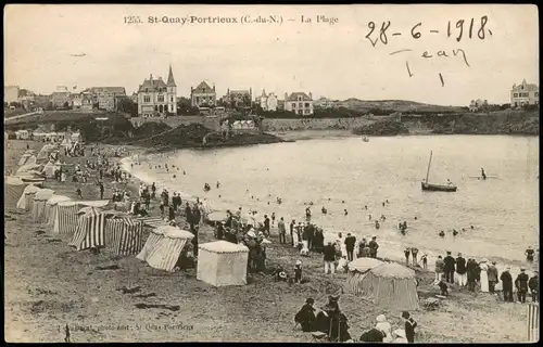 CPA .Frankreich St-Quay-Portrieux (C.-du-N.) La Plage 1918