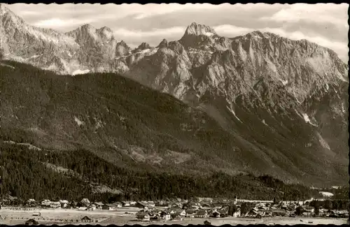 Ansichtskarte Krün (Krünn)-Mittenwald Stadtblick 1964