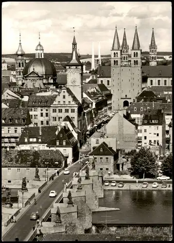 Ansichtskarte Würzburg Blick auf Alte Mainbrücke und Dom 1977
