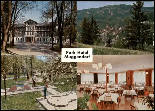 Ansichtskarte Muggendorf-Wiesenttal Park Hotel, Speisesaal, Minigolf 1975