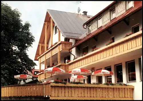 Ansichtskarte Fleckl-Warmensteinach HOTEL BERGBLICK, Terrasse 1983