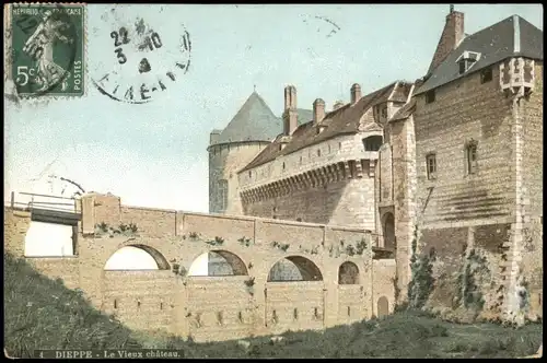 CPA Dieppe Schloss, Castle - Le Vieux château 1916
