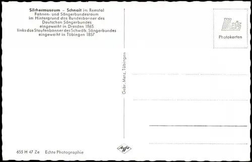 Ansichtskarte Schnait-Weinstadt Silchermuseum Remstal Fahnen Sängerbund 1965