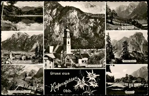 Ansichtskarte Kiefersfelden Ortsansichten mit Edelweiß 1957