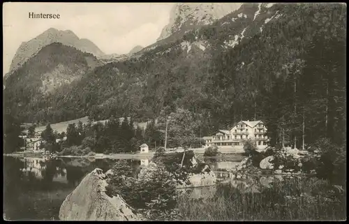 Ramsau bei Berchtesgaden Spiegelungen auf dem Hintersee - Hotel 1912
