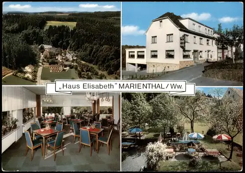 Mehrbildkarte Pension Haus Elisabeth in MARIENTHAL Westerwald 1975