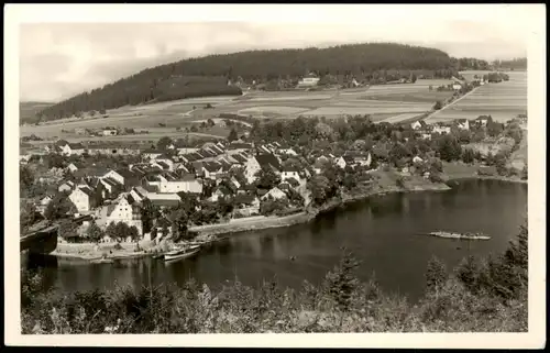 Saalburg-Ebersdorf (Saale) Panorama-Ansicht; Partie am Stausee 1956