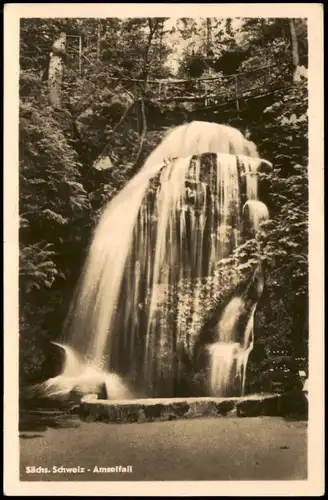 Rathen Amselfall (Elbsandsteingebirge), Wasserfall Waterfall 1954