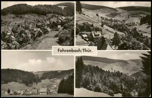 Ansichtskarte Fehrenbach DDR Mehrbildkarte mit 4 Ortsansichten 1961/1960
