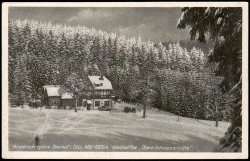 Oberhof (Thüringen) Wintersportplatz Waldkaffee Obere Schweizerhütte 1936