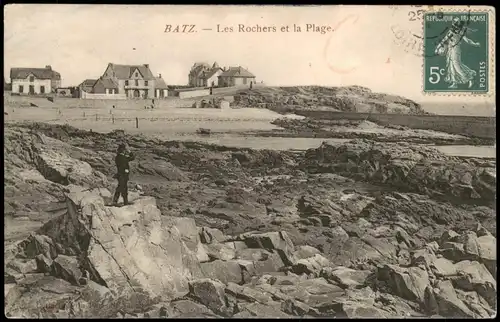 CPA Batz-sur-Mer Les Rochers et la Plage 1910