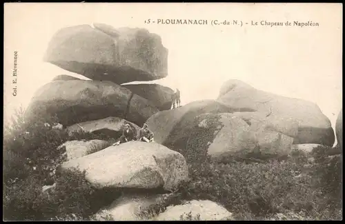 .Frankreich PLOUMANACH (C.-du-N.) Chapeau de Napoléon, Felsformation 1910