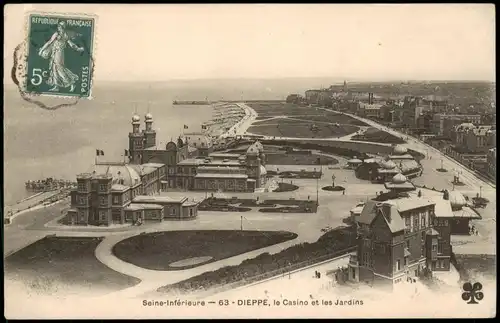 CPA Dieppe Seine-Inférieure le Casino et les Jardins 1911