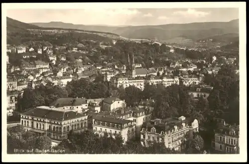 Ansichtskarte Baden-Baden Blick auf die Stadt 1939