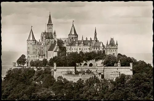 Ansichtskarte Hechingen Burg Hohenzollern 1954