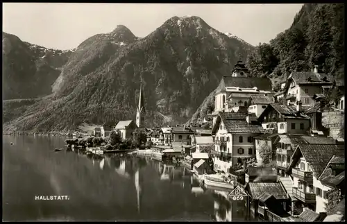 Ansichtskarte Hallstatt Blick auf die Stadt 1928