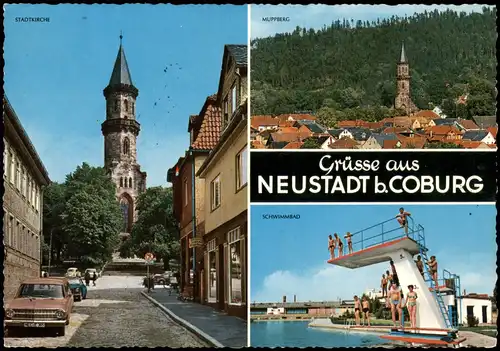 Ansichtskarte Neustadt bei Coburg Mehrbild; Straße, Schwimmbad, Muppberg 1969