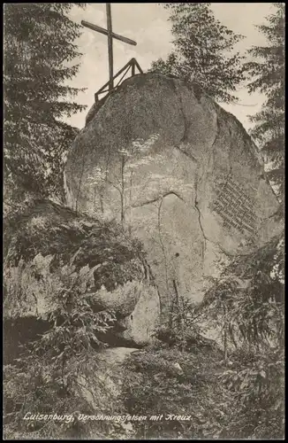 Luisenburg-Wunsiedel (Fichtelgebirge)   Versöhnungsfeisen mit Kreuz. 1911