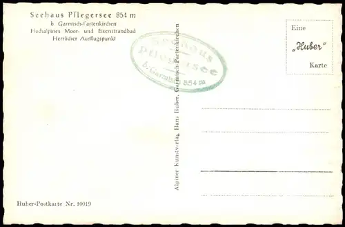 Ansichtskarte Garmisch-Partenkirchen Pflegersee 1922