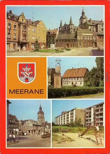 Meerane Ernst-Thälmann-Platz, Gasthof  Franz-Mehring-Platz, Neubaugebiet 1986