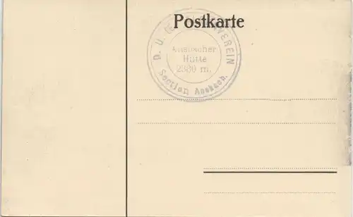 Ansichtskarte Flirsch Ansbacher Hütten Gebiet Bergkette Beschreibung 1912