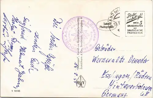 Ansichtskarte Vandans Lünersee, Schafgafall, Salonienkopf 1955