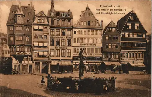 Ansichtskarte Frankfurt am Main Alte Häuser am Römerberg 1916