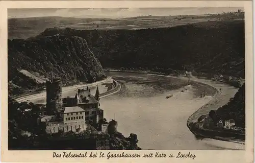 Ansichtskarte St. Goarshausen Das Felsental Katz u. Loreley - Fernblick 1941