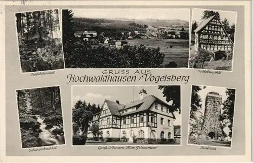 Ilbeshausen-Hochwaldhausen-Grebenhain Teufelsmühle, Gasthaus, Taufstein 1969