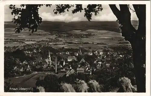 Ansichtskarte Erbach (Odenwald) Stadtblick, Fabrik - Fotokarte 1939