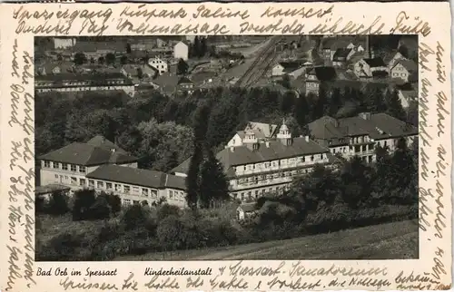 Ansichtskarte Bad Orb Kinderheilanstalt und Spessartsanatorium 1954