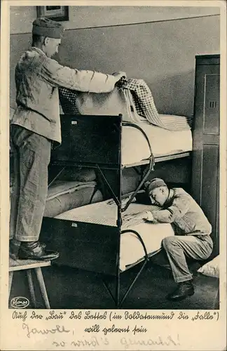 Militär Soldatenleben "Unser Heer" Betten machen auf der Stube 1939