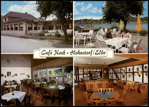 Hohnstorf (Elbe) Mehrbild-AK mit Restaurant Café Koch am Elbdeich 1984