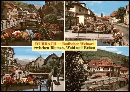 Ansichtskarte Durbach Mehrbild-AK mit 4 Ortsansichten Badischer Weinort 1980