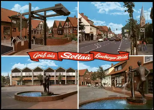 Ansichtskarte Soltau Mehrbildkarte mit 4 color Ortsansichten 1980