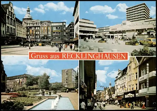 Ansichtskarte Recklinghausen Mehrbild-AK mit 4 Stadtteilansichten 1975