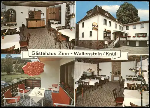 Wallenstein-Knüllwald Mehrbild-AK Gästehaus Zinn Innen- u. Außenansichten 1975