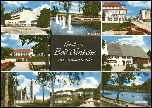 Bad Dürrheim Mehrbild-AK mit Kurheim, Parkhotel, Sanatorien uvm. 1975