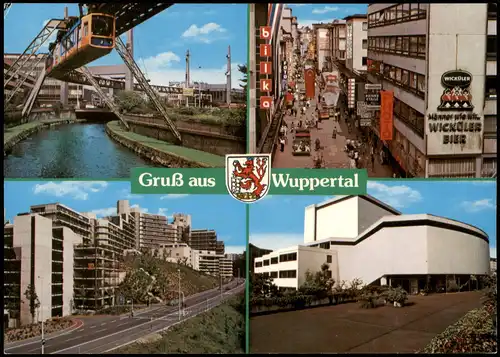 Ansichtskarte Wuppertal Mehrbild-AK nit 4 color Stadtteilansichten 1970
