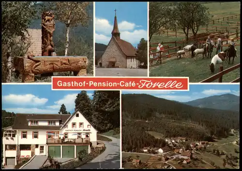 Hundsbach-Forbach (Baden) Mehrbildkarte mit Gasthof-Pension-Café-Forelle 1975