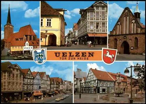 Ansichtskarte Uelzen Mehrbild-AK "Tor Zur Heide" Stadtteilansichten 1980